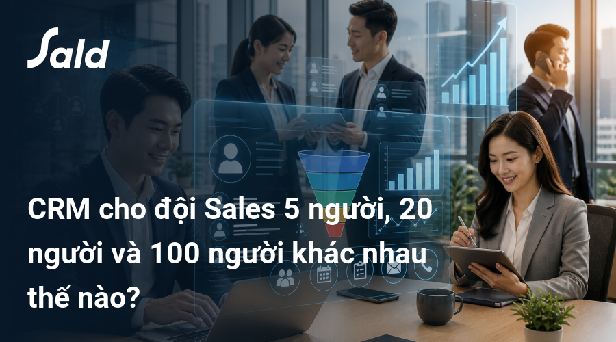 CRM cho đội Sales 5 người, 20 người và 100 người khác nhau thế nào?