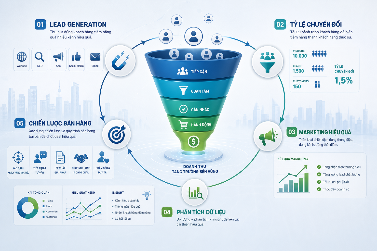 Lead generation, Tỷ lệ chuyển đổi, Marketing hiệu quả, Phân tích dữ liệu, Chiến lược bán hàng