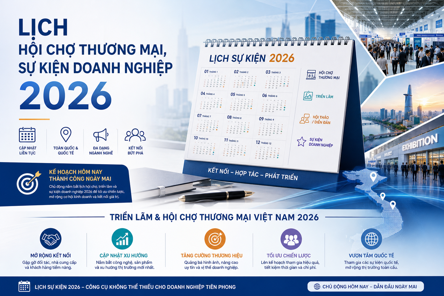 Lịch hội chợ thương mại, sự kiện doanh nghiệp 2026, triển lãm Việt Nam, hội chợ thương mại Việt Nam, lịch sự kiện 2026