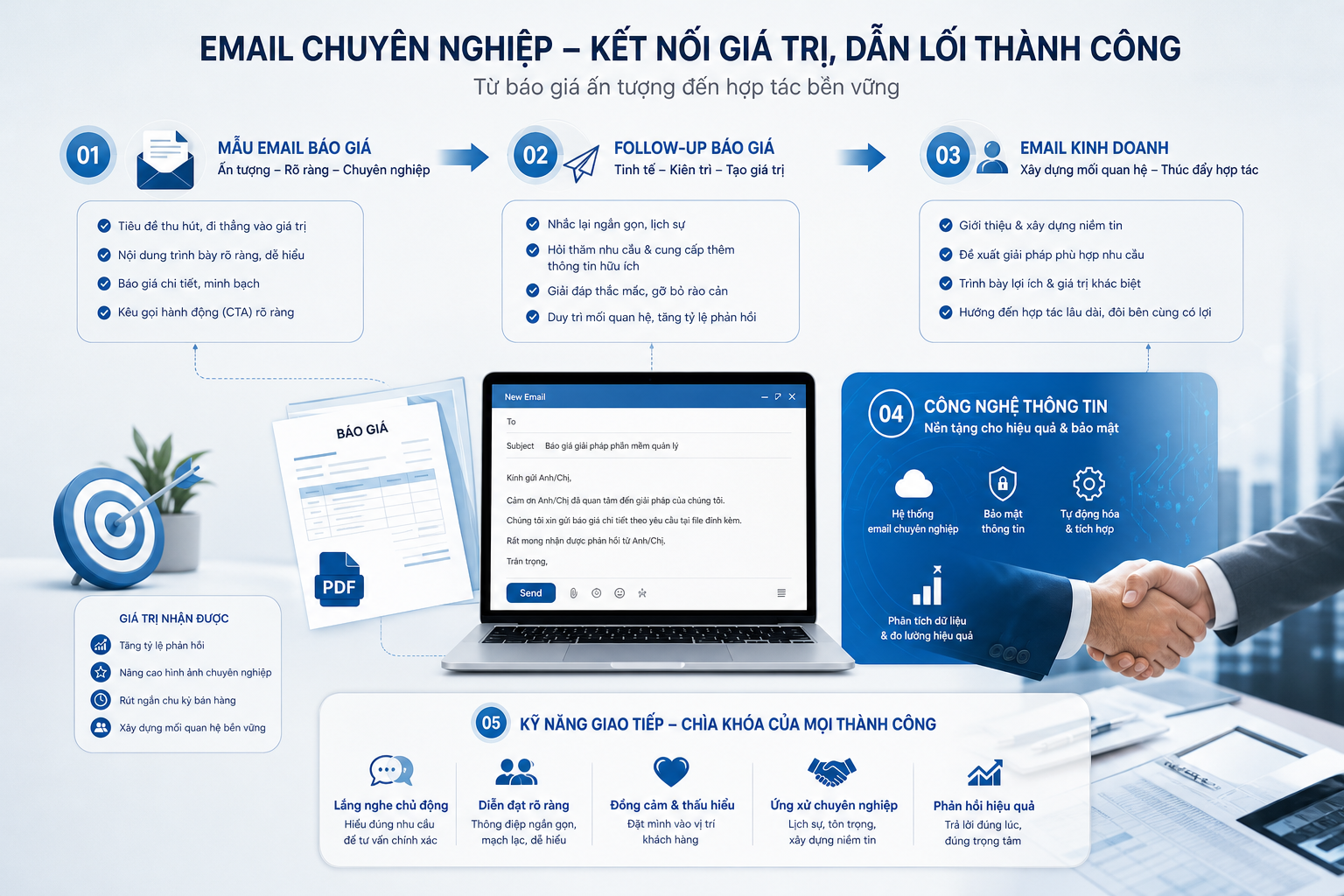 mẫu email báo giá, follow-up báo giá, email kinh doanh, công nghệ thông tin, kỹ năng giao tiếp.