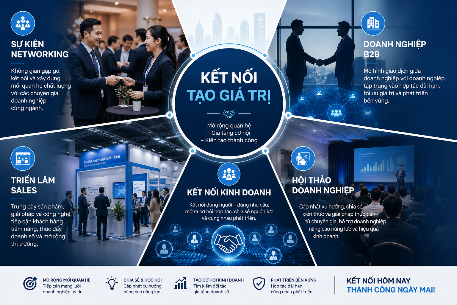 sự kiện networking, doanh nghiệp B2B, triển lãm sales, kết nối kinh doanh, hội thảo doanh nghiệp
