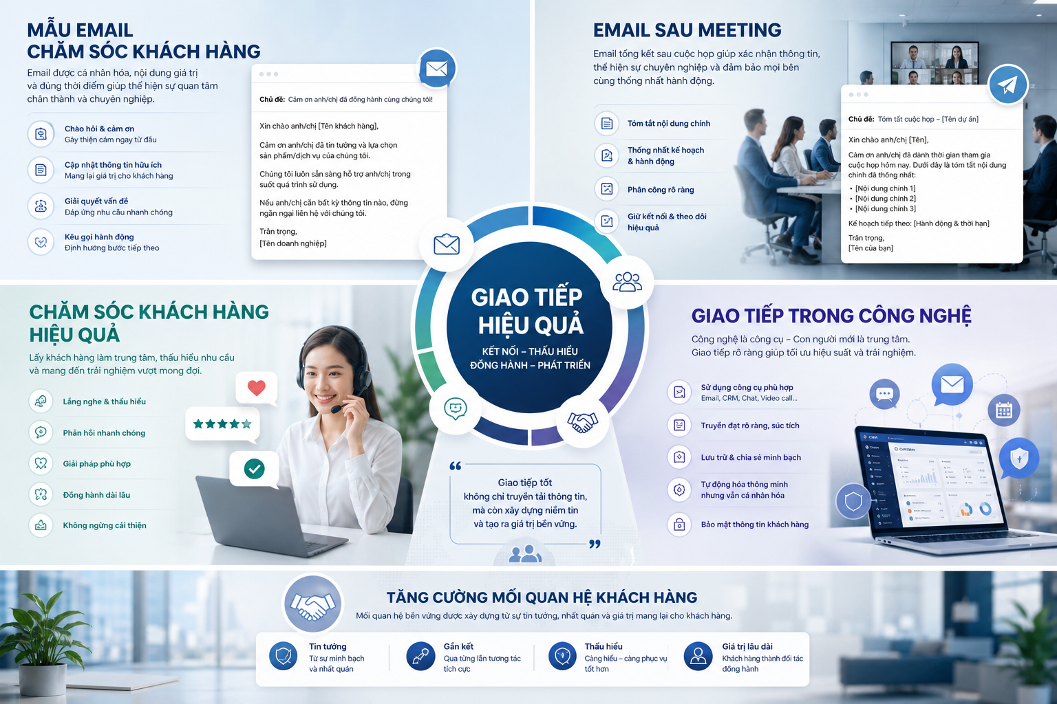 mẫu email chăm sóc khách hàng, email sau meeting, chăm sóc khách hàng hiệu quả, giao tiếp trong công nghệ, tăng cường mối quan hệ khách hàng