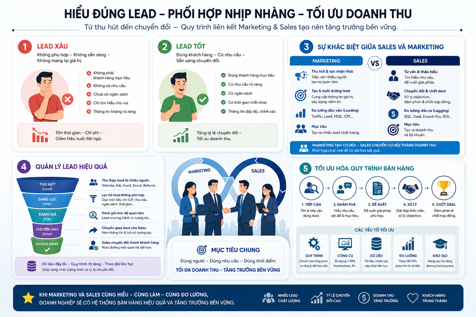 lead xấu, lead tốt, sự khác biệt giữa sales và marketing, quản lý lead, tối ưu hóa quy trình bán hàng