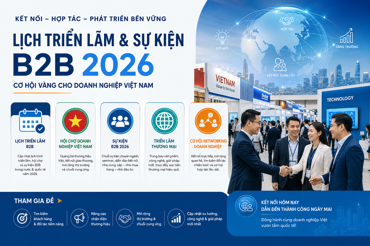 Lịch triển lãm B2B, hội chợ doanh nghiệp Việt Nam, sự kiện B2B 2026, triển lãm thương mại, cơ hội networking doanh nghiệp